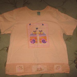 BLOUSE SHIRT S M SHOR Sleeve LINEN COTTON